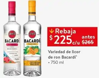 Walmart Variedad de Licor de Ron Bacardi 750ml oferta
