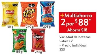 Walmart Variedad de Botanas Sabritas oferta