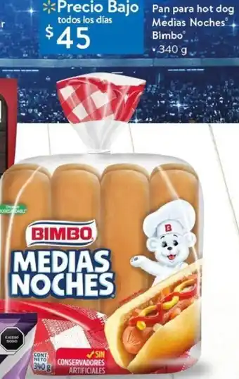 Walmart Pan para Hot Dog Medias Noches Bimbo 340g oferta