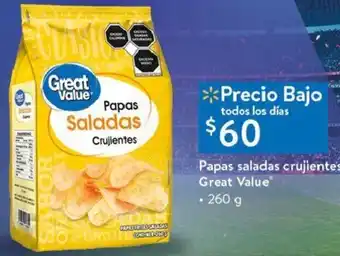 Walmart Papas Saladas Crujiente Great Value 260g oferta
