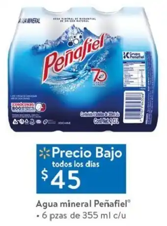 Walmart Agua Mineral Peñfiel 355ml oferta