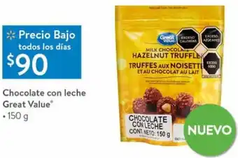 Walmart Chocolate con Leche Great Value 150g oferta