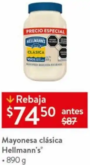 Mayonesa Clásico Hellmann's 890g
