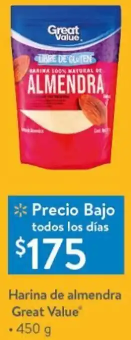 Harina de Almendras Great Value 450g