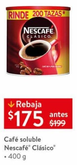 Walmart Café Nescafé Clásico 400g oferta