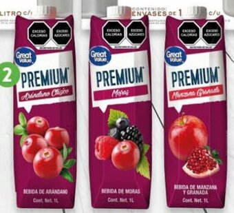 Variedad de Jugos Premium Great Value 1L
