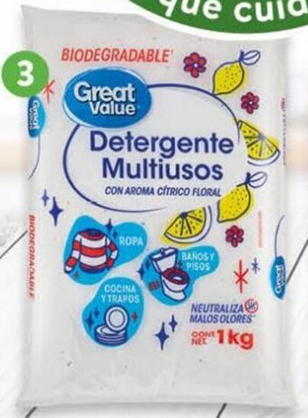 Walmart Detergente Multiusos Great Value 1kg oferta