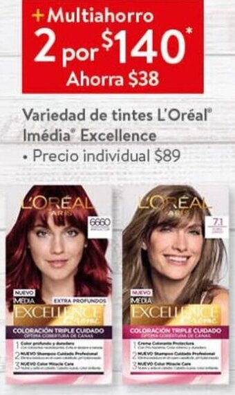Walmart Variedad de Tintes L'Oréal Imédia Excellence oferta