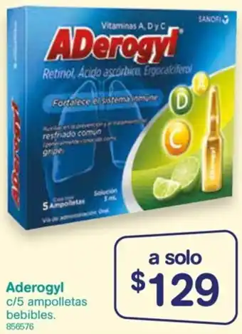 Farmacias Benavides Aderogyl c / 5 Ampolletas Bebibles oferta