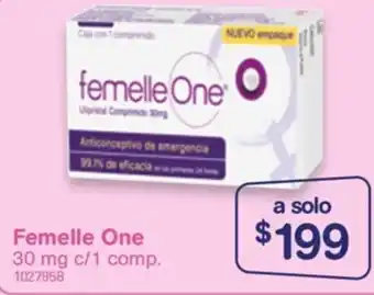 Farmacias Benavides Femelle One 30mg/1 Comp oferta