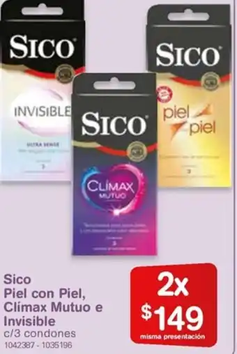 Farmacias Benavides Sico Piel con Piel. Climax Mutuo e Invisible oferta