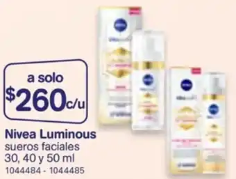 Farmacias Benavides Nivea Luminous 30,40 y 50ml oferta
