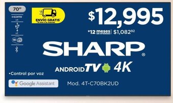 Chedraui Sharp Android TV 4K 70" oferta