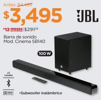Chedraui JBL Barra de Sonido 100W oferta