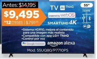 Chedraui LG Smart UHD 4K 55" oferta