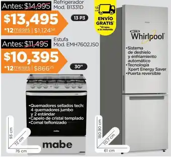 Chedraui Whirlpool Refrigerador oferta