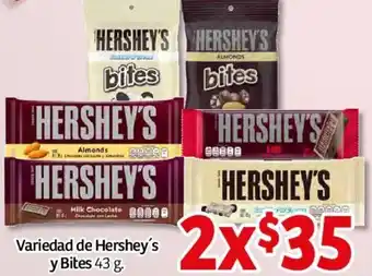 Variedad de Hershey's y Bites 2x43g