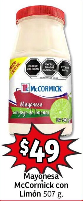Soriana Mercado Mayonesa McCormick con Limón 507g oferta