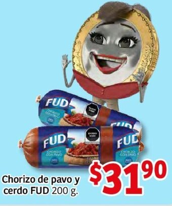 Soriana Mercado Chorizo de Pavo y Cerdo Fud 200g oferta
