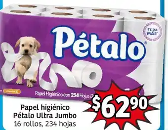 Papel Higiénico Pétalo Ultra Jumbo 234 HD 16 Rollos