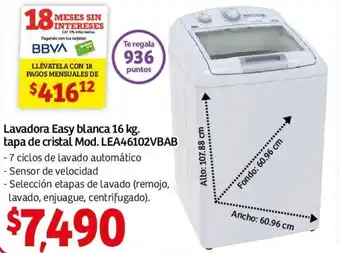 Lavadora Easy Blanca 16kg LEA46102VBAB