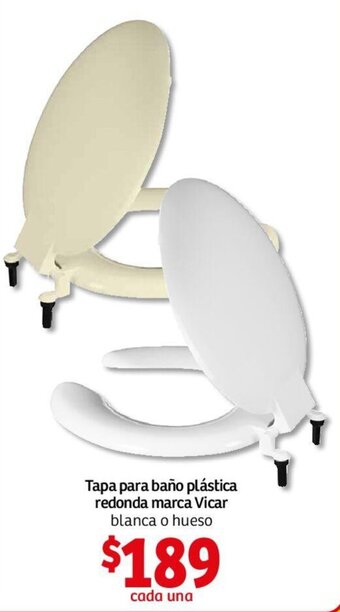 Soriana Mercado Tapa para Baño Plástica Redonda Marca Vicar blanca o hueso oferta
