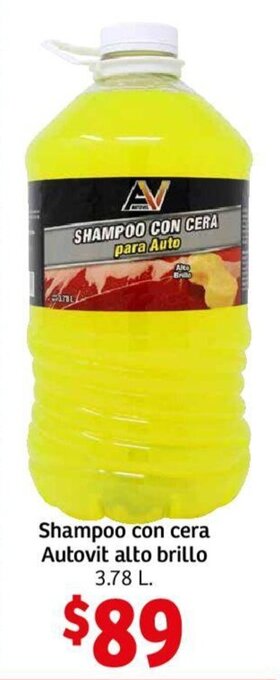 Soriana Mercado Shampoo con Cera Autovit Alto Brillo 3.78L oferta