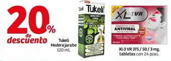 Tukeli Hedera Jarabe 120ml / XL3VR 375 / 50 / 3mg tabletas con 24 pzas
