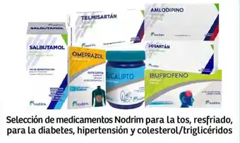 Soriana Mercado Selección de Medicamentos Nodrim para la tos, resfriado para la diabetes, hipertensión y colesterol / triglicéridos oferta