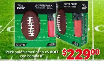 Soriana Mercado Pack Balón americano #5 VOIT con Bomba 8" oferta