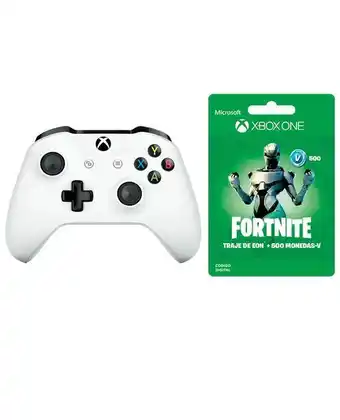 Control xbox one inalambrico blanco con fortnite traje de eon y 500 monedas v