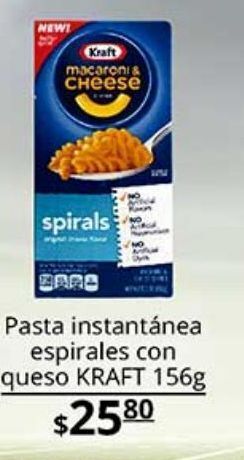 La Comer Pasta instantánea espirales con queso kraft 156g oferta