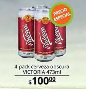 La Comer 4 pack cerveza obscura victoria 473ml oferta