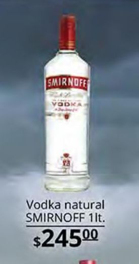 La Comer Vodka natural smirnoff 1lt oferta