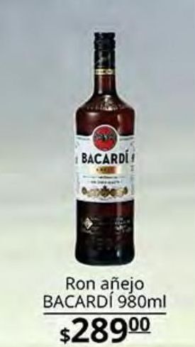 La Comer Ron añejo bacardí 980ml oferta