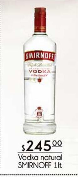 Vodka natural smirnoff 1lt