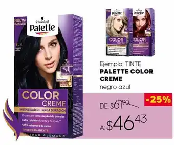 Tintes para cabello palette color creme negro azul