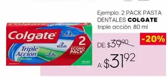 DelSol 2 pack pastas dentales colgate triple acción 80ml oferta