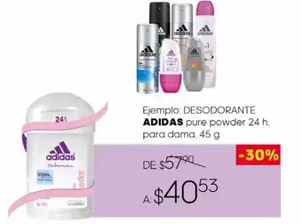 DelSol Desodorante adidas pure powder 24h para dama 45g oferta