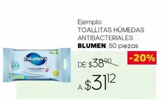 Toallitas húmedas antibacteriales blumen 50 pzas