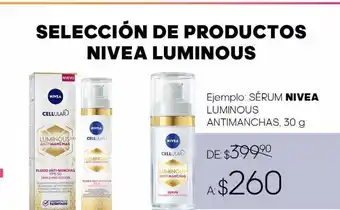 Sérum facial nivea luminous antimanchas 30g