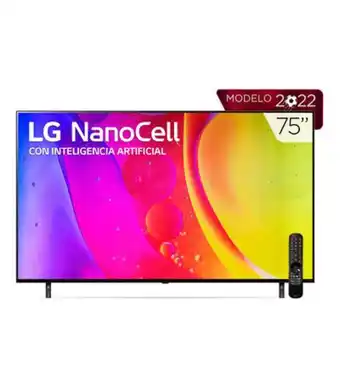 Pantalla lg nanocell 75" 4k smart tv con thinq ai 75nano80sqa
