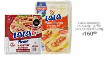 La Comer Queso manchego lala 400g + jamón york plenia lala 250g oferta