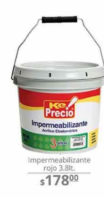 La Comer Impermeabilizante rojo 3,8lt oferta