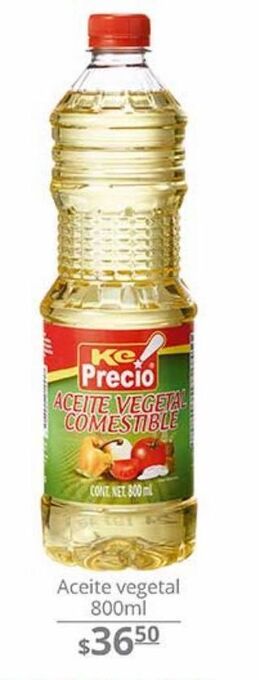 La Comer Aceite vegetal ke precio 800ml oferta