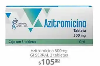 La Comer Azitromicina 500mg gi serral 3 tabletas oferta
