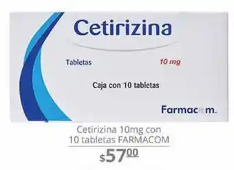 La Comer Cetrizina 10mg con 10 tabletas farmacom oferta
