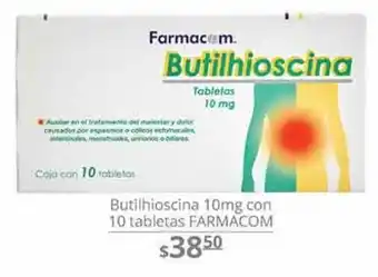 La Comer Butilhioscina 10mg con 10 tabletas farmacom oferta
