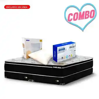 Don Colchón Combo chelsea + protector + almohada de memory foam oferta