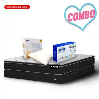 Combo euro + protector + 2 almohadas de memory foam